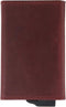 Pasjeshouder met ejector - Leren sleeve - 6 tot 7 pasjes - RFID - Vintage Burgundy Rood