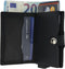 Pasjeshouder met ejector - Leren sleeve - 6 tot 7 pasjes - RFID - Zwart