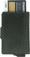 Pasjeshouder met ejector - Leren sleeve - 6 tot 7 pasjes - RFID - Vintage Groen