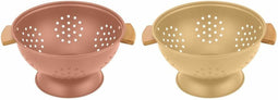Pastavergoet DKD Home Decor Terra cotta Roestvrij staal Geel Bamboe (30 x 24,5 x 14 cm) (2 Stuks)