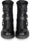 PS Poelman LEIN - Dames enkellaarzen - Bikerboot met ritssluiting - Zwart - 42