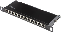 Patchpanel 10'' 12Port 0,5HE CAT6 STP schwarz