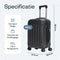 Pathsail® Handbagage Reiskoffer 40L - ABS - Lichtgewicht Trolley - TSA slot & Spinner wielen - Extra sterke rits met voorvak - Zwart