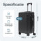 Pathsail® Handbagage Reiskoffer 40L - PC - Lichtgewicht Trolley - TSA slot & Spinner wielen - Extra sterke rits met voorvak - Zwart
