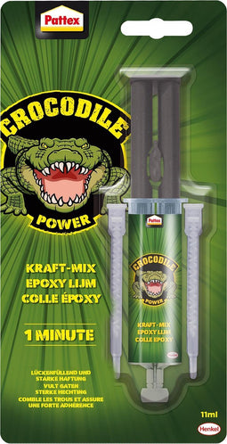 Pattex Crocodile 1 min Epoxy lijm - 11 ml - Extreem sterk - Geschikt voor alle materialen