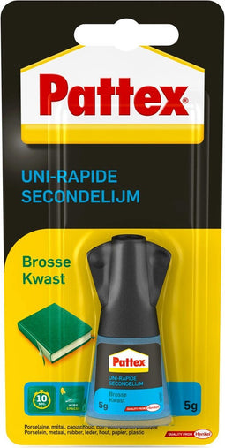 Pattex Secondelijm met Kwast 5 gr | Nauwkeurig dosering Secondelijm.