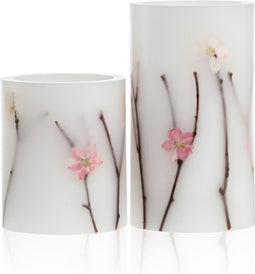 Pauleen 48010 Shiny Blossom Candle waskaars set van 2 Batterij wit/bloemen was