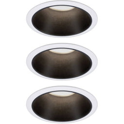 Paulmann 93402 Cole Coin Inbouwlamp Set van 3 stuks LED 6 W Wit, Zwart