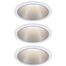 Paulmann 93410 Cole Coin Inbouwlamp Set van 3 stuks LED 6 W Wit, Zilver