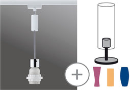 Paulmann 95437 URail 2Easy Basic Pendel max.1x20W E27 wit/chroom 230 V Metaal/Kunststof