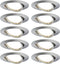 Paulmann Base inbouwspot - ijzer geborsteld - zwenkbaar - set van 10 - GU10 - 51mm -
