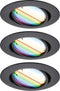 Paulmann Base - inbouwspot - zwart - Set van 3 - Zigbee - Coin - RGBW - zwenkbaar -