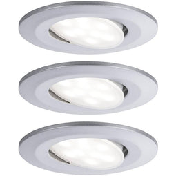 Paulmann Calla LED-inbouwlamp voor badkamer Set van 3 stuks 19.5 W IP65 Chroom (mat)