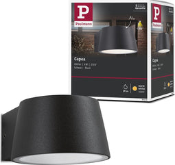 Paulmann Capea Wandlamp - IP44 - 3000K - 6W - Antraciet - Aluminium - Tuin - buiten -