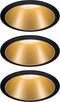 Paulmann Cole inbouwspot - set van 3 - zwart/goud mat - 3-traps dimbaar - warmwit -
