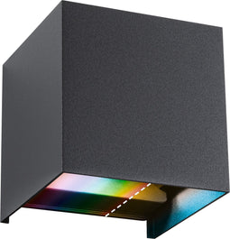 Paulmann Cybo Wandlamp - Smart Home - Zigbee 3.0 - IP44 - hoekig - RGBW - Antraciet - Aluminium