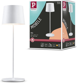 Paulmann Gilo - Tafellamp - mobiele - IP44 - 2700K - dimbaar - USBC - wit - kunststof/metaal