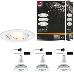Paulmann Nova - inbouwspot - IP65 - rond - IP65 - wit - set van 3 - zwenkbaar - GU10 - straalwaterdicht -