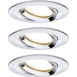 Paulmann Nova Plus Inbouwlamp voor badkamer Set van 3 stuks LED LED 20.4 W IP65 Chroom