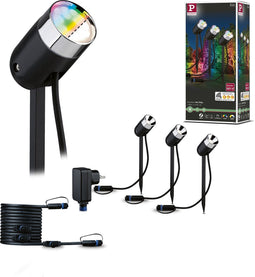 Paulmann Plug & Shine Pike Smart Home Zigbee basisset RGBW spot-3x4W-24V-40°-IP44-antraciet