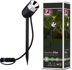 Paulmann Plug & Shine Spotlight Pike - Grondspot - 3000K - 40° - Antraciet - Tuin -