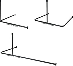 Sealskin Easy Roll - Douchegordijnstangset - U-vorm montage - 90x90x90 cm - Zwart