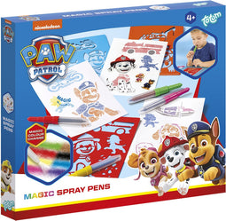 PAW Patrol creatief speelgoed 5 magische spraypennen blaaspennen met sjablonen - Totum knutselset tekenen en schilderen