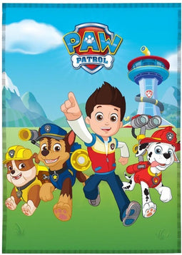 PAW Patrol fleece deken - 140 x 100 cm. - Paw Patrol plaid - blauw
