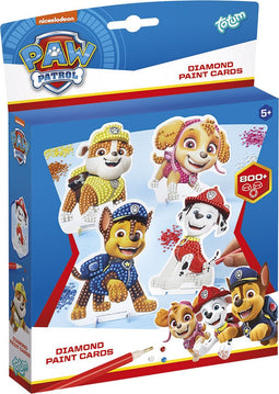 PAW Patrol speelgoed - Totum kaarten Chase en pups versieren met strass steentjes knutselen - Sint schoencadeau - junior diamond painting