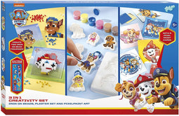 PAW Patrol speelgoed Totum knutselset 3 in 1 XL set Strijkkralen, Gipsen en Pixelen creatief cadeautip