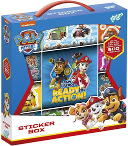 PAW Patrol Stickers Totum sticker box 500+ met 12 rollen stickers inclusief plak- en tekenboekje