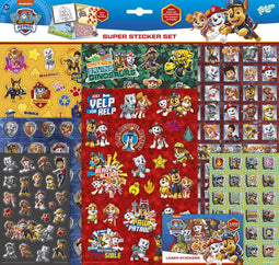 PAW Patrol stickers - Totum super stickerset XL 36 x 36 cm - 7 vellen incl. metallic en 3D puffy stickers en spelletjes