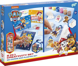 PAW Patrol Totum Knutselset 2 in 1 set 8 kaarten maken met mozaïekstickers en Gips gieten - incl. gips, verf en penseeltje