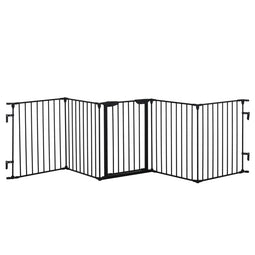 PawHut 2-in-1 Afsluithek, Huisdieren Speelplaats, Veiligheidshek, Opvouwbaar, Metaal, 300 x 3 x 74,5
