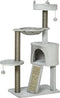 PawHut D30-565V00LG Kattenboom - 100% polyester - Max.15 kg - Lichtgrijs - 60x40x113 cm