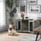 PawHut Hondenkooi met Ligkussen, tot 20kg/50cm Lichaamslengte, Metaal, 80x56x63cm, Grijs/Houtdecor