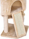 PawHut Kattenboom 4 verdiepingen krabpaal kattengrot sisal palen krabplank pluche grijs D30-254