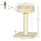PawHut Kattenboom met krabpaal en kattenbed, inclusief kattenspeelgoed, 55 x 55 x 83 cm, Beige