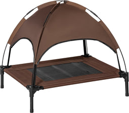 PawHut Luifel hondenligbed hondenbed verhoogd huisdierbed ademend taft-stof D04-058