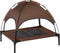 PawHut Luifel hondenligbed hondenbed verhoogd huisdierbed ademend taft-stof D04-058