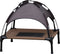 PawHut Luifel hondenligbed hondenbed verhoogd huisdierbed ademend taft-stof D04-058