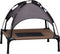 PawHut Luifel hondenligbed hondenbed verhoogd huisdierbed ademend taft-stof D04-058