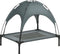 PawHut Luifel hondenligbed hondenbed verhoogd huisdierbed ademend taft-stof D04-058