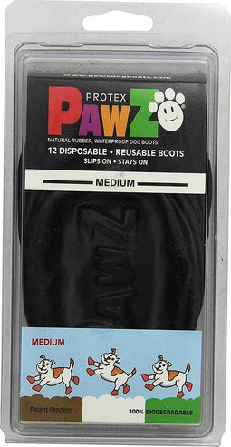 Pawz Rubber Dog Boots Zwart - Hondenschoen - Medium