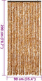 vidaXL - Vliegengordijn - 90x200 - cm - chenille - okerkleurig - en - wit