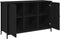 vidaXL - TV - Kast - Zwart - Eiken - 101x35x65 - cm - Geëngineerd - Hout - en - Staal