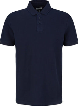 TOM TAILOR structured polo - Heren Poloshirt - Katoen - Maat L - Kleur sky captain blue