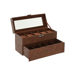 Doos-Juwelenkistje Home ESPRIT Bruin Polyurethaan Kristal Hout MDF 27,5 X 11 X 15,5 CM