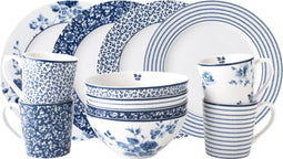 Laura Ashley Blueprint Collectables Serviesset 4 persoons - Servies - 12 Delig - Kerstservies porselein