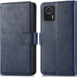iMoshion Hoesje Geschikt voor Motorola Edge 30 Neo Hoesje Met Pasjeshouder - iMoshion Luxe Bookcase - Donkerblauw